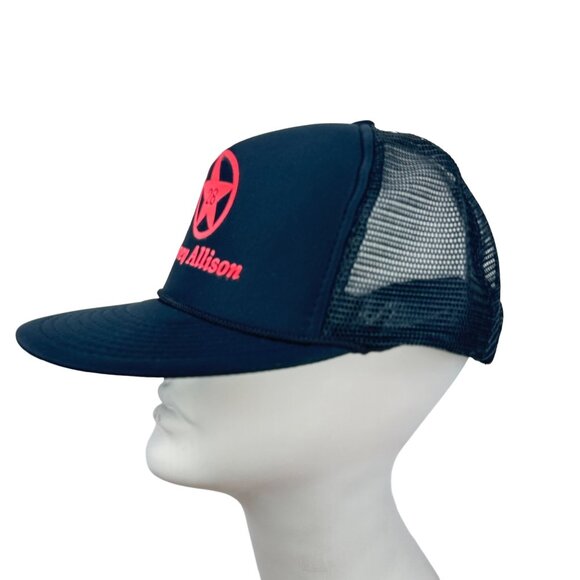 Vintage Nissin Davey Allison Snapback Baseball Hat Cap #28 OSFA Blue NASCAR - Picture 3 of 16